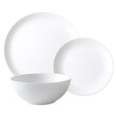 Wiltshire 12 Piece White Coupe Tempered Glass Dinner Set