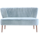Brooklyn and Bella Blue Grey Coco 2 Seater Velvet Sofa