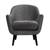 Brooklyn and Bella Quilted Velvet Club Chair with Black Legs