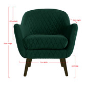 Brooklyn and Bella Quilted Velvet Club Chair with Black Legs