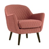 Brooklyn and Bella Quilted Velvet Club Chair with Black Legs