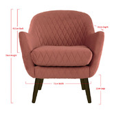 Brooklyn and Bella Quilted Velvet Club Chair with Black Legs