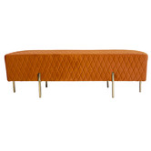 Brooklyn and Bella Pereira Diamond Quilted Velvet Ottoman