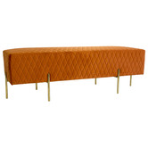 Brooklyn and Bella Pereira Diamond Quilted Velvet Ottoman
