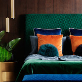 Brooklyn and Bella Ivy Green Coco Velvet Bedhead