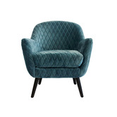 Brooklyn and Bella Quilted Velvet Club Chair with Black Legs