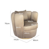 Brooklyn and Bella Rochester Velvet Swivel Armchair