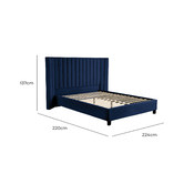 Brooklyn and Bella Navy Lulu Velvet Bed Frame