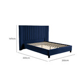 Brooklyn and Bella Navy Lulu Velvet Bed Frame