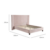 Brooklyn and Bella Petal Pink Lulu Velvet Bed Frame