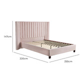 Brooklyn and Bella Petal Pink Lulu Velvet Bed Frame