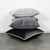 Brooklyn and Bella Pebble Grey Luxury Velvet Rectangular Cushion