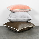 Brooklyn and Bella Hermann Piped Rectangular Velvet Cushion