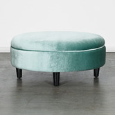 Brooklyn and Bella Extra Large Velvet Ottoman with Feet