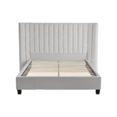 Brooklyn and Bella Light Grey Lulu Velvet Bedhead