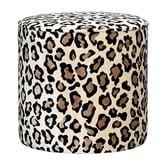 Brooklyn and Bella Leopard Naya Velvet Ottoman