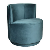 Brooklyn and Bella Steel Blue Claire Velvet Swivel Chair
