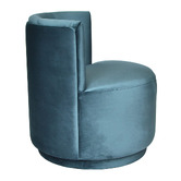 Brooklyn and Bella Steel Blue Claire Velvet Swivel Chair