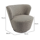 Brooklyn and Bella Houndstooth Raeley Swivel Chair