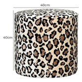 Brooklyn and Bella Leopard Naya Velvet Ottoman