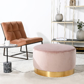 Brooklyn and Bella Large Milan Velvet Ottoman