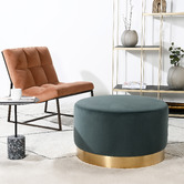 Brooklyn and Bella Large Milan Velvet Ottoman