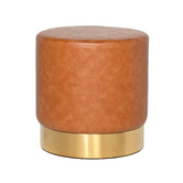 Brooklyn and Bella Small Round Aryal Faux Leather Ottoman