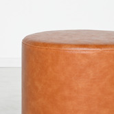Brooklyn and Bella Small Round Aryal Faux Leather Ottoman