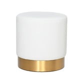Brooklyn and Bella Small Round Aryal Faux Leather Ottoman