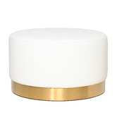 Brooklyn and Bella Medium Round Aryal Faux Leather Ottoman