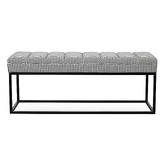 Brooklyn and Bella Houndstooth Milford Upholstered Ottoman Bench