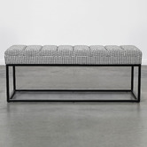 Brooklyn and Bella Houndstooth Milford Upholstered Ottoman Bench