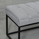 Brooklyn and Bella Houndstooth Milford Upholstered Ottoman Bench