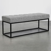 Brooklyn and Bella Houndstooth Milford Upholstered Ottoman Bench