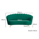 Brooklyn and Bella Covington 2 Seater Velvet Sofa