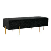 Brooklyn and Bella Pereira Diamond Quilted Velvet Ottoman