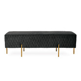 Brooklyn and Bella Pereira Diamond Quilted Velvet Ottoman