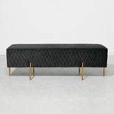 Brooklyn and Bella Pereira Diamond Quilted Velvet Ottoman