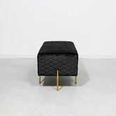 Brooklyn and Bella Pereira Diamond Quilted Velvet Ottoman