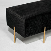 Brooklyn and Bella Pereira Diamond Quilted Velvet Ottoman