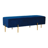 Brooklyn and Bella Pereira Diamond Quilted Velvet Ottoman