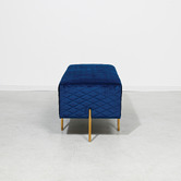 Brooklyn and Bella Pereira Diamond Quilted Velvet Ottoman