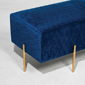 Brooklyn and Bella Pereira Diamond Quilted Velvet Ottoman