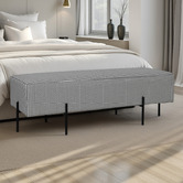 Brooklyn and Bella Houndstooth Lucy Upholstered Ottoman