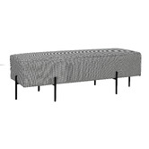 Brooklyn and Bella Houndstooth Lucy Upholstered Ottoman
