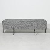 Brooklyn and Bella Houndstooth Lucy Upholstered Ottoman