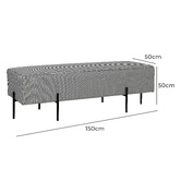 Brooklyn and Bella Houndstooth Lucy Upholstered Ottoman