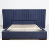 Brooklyn and Bella Cecilia Linen-Blend Bed Frame with Extended Bedhead