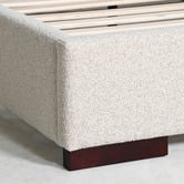 Brooklyn and Bella Oatmeal Cecilia Upholstered Bed Frame with Extended Bedhead