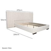 Brooklyn and Bella Oatmeal Cecilia Upholstered Bed Frame with Extended Bedhead
